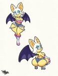  anthro bat big_butt breasts butt cleavage clothed clothing female hi_res mammal membrane_(anatomy) membranous_wings rouge_the_bat sega solo sonic_the_hedgehog_(series) tansau thick_thighs wings 