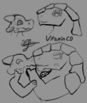  ambiguous_gender anthro blush blush_lines countershading cyan_melody duo eyebrows facial_scales facial_spikes freckles hand_on_arm hand_on_shoulder hi_res holding_chin horn jaw_spikes kissing kobold lizard monochrome moss_(cyan_melody) passionate plate reptile scale_eyebrows scales scalie snout spikes spikes_(anatomy) 