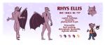  anthro bat chibi clothing colored english_text hi_res male mammal mias-mao model_sheet rhys_ellis solo text wings 