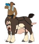  absurd_res anal anal_penetration bdsm bite_gag bodily_fluids bondage bound centaur chastity_cage chastity_device cuff_(restraint) cum cum_drip cum_in_ass cum_inflation cum_inside distracted_sex dominant dripping duo equid equid_taur equine gag gagged genital_fluids harness harness_gag hi_res hooves human humanoid humanoid_taur inflation interspecies kevira065 male male/male male_penetrating mammal mammal_taur muzzle_(object) penetration restraints size_difference taur used_like_a_toy 