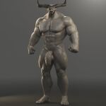  2_horns abs balls dragon_age genitals hi_res horn humanoid iron_bull male muscular muscular_humanoid muscular_male nipples pecs penis qunari solo vein veiny_muscles veiny_penis voluox 