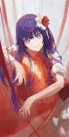  +_+ 1girl absurdres highres hoshino_ai_(oshi_no_ko) long_hair looking_at_viewer muhan_(user_azze8777) oshi_no_ko purple_eyes purple_hair smile solo 