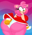  2023 3barts 4k abstract_background absurd_res accessory amy_rose anthro between_butt big_breasts big_butt bouncing_breasts bouncing_butt breast_jiggle breasts bubble_butt butt butt_focus butt_jiggle clothing curvaceous curvy_figure digital_drawing_(artwork) digital_media_(artwork) dress eulipotyphlan eyelashes female fingers fur gloves green_eyes hair hair_accessory hairband handwear hedgehog hi_res hourglass_figure huge_breasts huge_butt jiggling looking_back mammal motion_lines multicolored_body multicolored_fur musical_note open_mouth panties pink_body pink_fur pink_hair rear_view sega short_hair simple_background solo sonic_frontiers sonic_the_hedgehog_(series) tan_body tan_fur thick_thighs thigh_jiggle tongue two_tone_body two_tone_fur underwear upskirt voluptuous white_clothing white_panties white_underwear wide_hips 