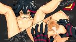  artist_name aseiusx ass black_background blue_eyes blush breasts cum female_pubic_hair kill_la_kill matoi_ryuuko nipples nude open_mouth pubic_hair pussy senketsu spread_legs spread_pussy teeth 