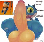  3_toes anthro balls big_balls big_penis blue_body blue_skin bodily_fluids butt claws croaker_(fortnite) dialogue dragon epic_games erection eyelashes feet fortnite genitals green_eyes green_sclera hi_res huge_balls huge_penis humanoid_genitalia humanoid_penis male masturbation multicolored_body nude open_mouth penis penis_grab plushtrapboyuwu presenting presenting_penis raised_leg raised_tail reptile saggy_balls scales scalie sharp_teeth simple_background sitting slightly_chubby small_but_hung solo spiked_tail spikes spikes_(anatomy) sweat sweatdrop sweaty_balls sweaty_butt sweaty_feet sweaty_genitalia sweaty_legs sweaty_thighs tail teapot_(body_type) teeth teeth_showing text toe_claws toes two_tone_body white_background wide_hips 