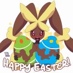  anthro blush dedoarts easter easter_egg egg female generation_4_pokemon holidays lopunny nintendo pokemon pokemon_(species) smile solo 