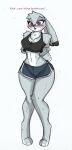  anthro big_breasts big_butt blush breasts butt disney english_text female hi_res judy_hopps pace-maker small_waist solo text thick_thighs wide_hips zootopia 