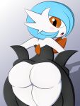  absurd_res big_butt blush blush_lines bottom_heavy butt clothing dress female gardevoir generation_3_pokemon hi_res mega_evolution mega_gardevoir nintendo pokemon pokemon_(species) shiny_pokemon simple_background solo teasing thick_thighs wide_hips zinzoa 