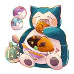  animal_focus artist_name blue_skin claws closed_eyes colored_skin commentary_request eating food great_ball hanabusaoekaki holding holding_food holding_spoon master_ball multicolored_skin no_humans plate poke_ball pokemon pokemon_(creature) simple_background sitting snorlax spoon two-tone_skin white_background white_skin 