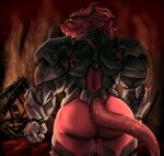  armor burnt butt dragonborn_(dnd) dungeons_and_dragons fire hasbro lostwisdom male muscular red_body solo tail wizards_of_the_coast 