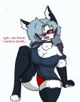  anthro big_breasts blush breasts canid canid_demon choker cleavage clothed clothing comic demon english_text female hellhound helluva_boss hi_res jewelry legwear loona loona_(helluva_boss) mammal necklace pace-maker panties solo stockings text thigh_highs underwear 