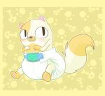  adventure_time anthro blush cake_the_cat cartoon_network clean_diaper clothed clothing cuddlehooves diaper diaper_only digital_media_(artwork) domestic_cat felid feline felis female fur mammal simple_background sitting smile solo tail topless wearing_diaper white_body white_fur 