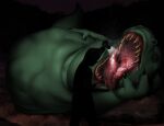  abdominal_bulge azathura bodily_fluids feral flashlight hi_res human jess_(azathura) male mammal monster mouth_shot night open_mouth outside saliva scalie silhouette sleeping vore 