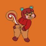  animal_crossing anthro anus ass_up bottomless buckteeth butt butt_focus butt_grab clothed clothing digital_media_(artwork) eyebrows female fur genitals hair hand_on_butt hazel_(animal_crossing) hi_res humanoid looking_at_viewer looking_back mammal mostly_nude multicolored_body multicolored_fur nintendo orange_body orange_fur pixel_(artwork) presenting presenting_anus presenting_hindquarters presenting_pussy pussy raised_tail rear_view red_body red_fur red_hair rodent sciurid shirt shirt_up simple_background smile smiling_at_viewer smug smug_face solo solo_focus spread_butt spreading stretched_anus tail teeth topwear toridiaz tree_squirrel unibrow white_body white_fur 