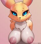  absurd_res anthro bandai_namco big_breasts breasts canid canine digimon digimon_(species) female hi_res huge_breasts mammal nipples renamon v-tal 