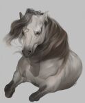  2021 digital_media_(artwork) digital_painting_(artwork) equid equine feral fur grey_background grey_body grey_fur hi_res horse mammal mane shaded simple_background solo wolfbane154 