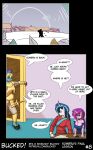  anthro armor breasts bucked cleavage clothed clothing comic equid equine female friendship_is_magic group hasbro horn king_sombra_(mlp) male mammal melee_weapon my_little_pony princess_cadance_(mlp) shadow_pony shining_armor_(mlp) speech_bubble sword unicorn weapon winged_unicorn wings 