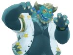  absurd_res aloha_shirt anthro bare_chest belly cipactli_(tas) claws clothing dragon eyewear freakinglargeoof green_body hi_res horn lifewonders male musclegut navel pattern_clothing pattern_shirt pattern_topwear pecs shirt solo sunglasses tokyo_afterschool_summoners topwear 