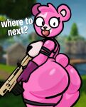  anthro bear cuddle_team_leader epic_games female fortnite hi_res lewdewott looking_at_viewer mammal solo text tongue tongue_out 