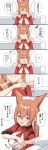  1boy 1girl absurdres blue_archive breasts brown_hair grabbing grabbing_another&#039;s_breast guided_breast_grab guiding_hand highres large_breasts manjuuumauma rumi_(blue_archive) sensei_(blue_archive) shoulder_massage translation_request 
