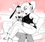  anthro big_breasts black_nose blush breasts canid canine canis clothed clothing disney domestic_dog duo female goof_troop goofy_(disney) male male/female mammal mature_anthro mature_female peg_pete scottytheman smile 