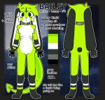  2023 anthro bailey_(lenixtt) casual_nudity collar cross english_text eye_bags fangs floppy_ears fur green_body green_fur grey_tongue hi_res inverted_cross lagomorph lenixtt leporid long_ears long_tail male mammal metal_collar model_sheet paws rabbit simple_background skinny solo spiral_eyes striped_body striped_fur stripes tail teeth text tongue 