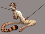  anthro asphyxiation bdsm bodily_fluids bondage bound cheetah crying felid feline genitals gore hi_res lil_beetle long_tail male mammal pawpads paws penis restraints rope rope_bondage snuff solo tail tears tongue torture 