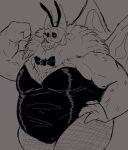  anthro bone bow_tie bunny_costume clothing costume fishnet king&#039;s_dad_(the_owl_house) male musclegut overweight overweight_male skull skull_head solo spandex tight_clothing titan_(the_owl_house) ttrashcatt wings 