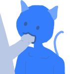  animated blue_body catboy duo genitals kevicraft male male/male nude penis simple_background smile solo sucking sucking_penis 