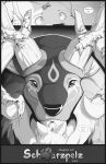  anthro antlers calie_(s2-freak) canid canine canis deer dialogue ears_down ears_up facial_markings fan_character female fennec feral fox group head_markings hi_res horn hybrid looking_up male mammal markings night night_time pivoted_ears s2-freak schwarzpelz size_difference sky star starry_sky trio wolf worried 