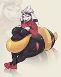  anthro bandanna belly big_belly breasts cmitchell fangs female hair hi_res horn kerchief nintendo pokemon purple_eyes solo stripes teeth vore white_hair 
