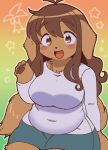  anthro big_breasts breasts canid canine canis chubby_female clothed clothing domestic_dog female hi_res kamijou_shoutarou kemono mammal solo 