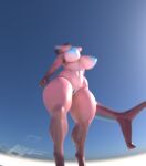 2023 3d_(artwork) absurd_res anthro areola big_breasts blender_(software) blender_cycles breasts digital_media_(artwork) efoav female fish genitals hi_res marine multicolored_body nipples nude panoramic pink_body pussy shark solo tail thick_thighs wide_hips 