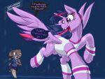  bodily_fluids crotch_breasts disney friendship_is_magic frist44 hasbro judy_hopps meta my_little_pony racing running sweat sweatband twilight_sparkle_(mlp) zootopia 