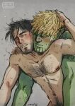  2boys alien anal bad_id bad_tumblr_id bara beard_stubble black_hair blonde_hair blush breath chest_hair colored_skin couple cris_art doggystyle green_skin hairy hand_on_another&#039;s_head head_on_another&#039;s_shoulder hulkling interspecies male_focus male_pubic_hair marvel multiple_boys mustache_stubble navel navel_hair nipples out-of-frame_censoring pectorals pointy_ears pubic_hair sex short_hair sideburns sweat thick_eyebrows toned toned_male very_sweaty wiccan yaoi 