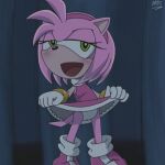  amy_rose boots bottomwear clothed clothing clothing_lift dress eulipotyphlan flashing footwear gloves handwear hedgehog looking_at_viewer male mammal mojobutterspanky panties pink_body pinup pose red_clothing red_dress sega skirt skirt_lift solo sonic_the_hedgehog_(series) underwear 