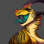  absurd_res anthro bust_portrait colored_sketch dragon female foxeyewitch hi_res open_mouth portrait sketch solo 
