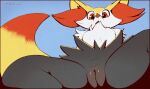  braixen coffeefly female generation_6_pokemon genitals hi_res nintendo open_mouth pokemon pokemon_(species) pussy red_eyes simple_background solo spread_legs spreading 