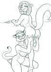  2023 absurd_res anthro big_breasts big_butt breasts butt butt_grab cougar counting_cougar digital_drawing_(artwork) digital_media_(artwork) duo fan_character felid feline female female/female freckles fur hair hand_on_butt hanna-barbera hi_res looking_at_viewer mammal mature_anthro mature_female monochrome nickelodeon nipples nude pumala_mirabelle_(callmewritefag) redout simple_background smile swat_kats t.u.f.f._puppy tail 