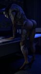  absurd_res alien blue_penis bodypaint butt cheap-wazoo computer desk erection face_paint furniture garrus_vakarian genitals hi_res inside leaning leaning_forward male mass_effect model_spaceship nude penis penis_tip pinup pose presenting presenting_hindquarters solo standing table turian 