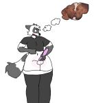  anthro balls blush clothed clothing digital_media_(artwork) duo erection fur genitals hair kissing male male/male mammal meme open_mouth penis procyonid raccoon sillyman357 simple_background smile solo thick_thighs thought_bubble 