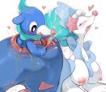  &lt;3 anthro anus areola blush bodily_fluids breasts cotora ejaculation female generation_7_pokemon genital_fluids genitals hair hi_res long_hair mammal marine nintendo nipples nude orgasm pinniped pokemon pokemon_(species) popplio primarina pussy simple_background smile spread_pussy spreading white_background 