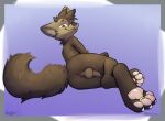  absurd_res anthro anus balls butt calvin_sable claws cuteconfy digit_ring feet fur genitals gulonine hi_res humanoid_genitalia humanoid_penis jewelry male mammal marten mustelid musteline pawpads paws penis ring sable_(marten) simple_background solo tail toe_ring toes 