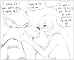  &lt;3 after_kiss anthro arcanine bedroom_eyes bestiality blush bodily_fluids breasts caressing_face comforting dialogue djayo duo female feral generation_1_pokemon hand_on_cheek human interspecies kiss_mark kiss_mark_on_cheek kiss_mark_on_face male male/female mammal mane narrowed_eyes nintendo offering_sex pokemon pokemon_(species) pokephilia saliva saliva_string seductive smile surprised_expression wide_eyed 