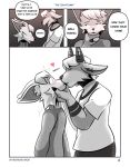  &lt;3 anthro arm_tattoo blush canid canine cinicalvoice deer duo ear_piercing fennec fox hi_res holding_face kissing male mammal piercing tattoo 