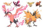  animal_focus beak blue_eyes colored_sclera fire galarian_moltres galarian_zapdos looking_at_viewer moltres no_humans official_art_inset open_mouth pokemon pokemon_(creature) simple_background standing talons vergolophus white_background wings yellow_sclera zapdos 