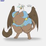  absurd_res after_vore anthro anthro_pred avian belly big_belly big_breasts bloated bottomwear breast_expansion breasts clothing digestion digestion_noises digital_media_(artwork) digitigrade expansion fan_character female female_pred foxynoms gryphon hand_on_hip hand_on_stomach hasbro hi_res huge_breasts huge_hips midriff my_little_pony mythological_avian mythology navel open_mouth pleated_skirt skirt sloshing_belly talking_to_self thigh_expansion tongue tongue_out vore weight_gain wide_hips 