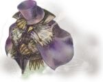  1boy cane cape commentary_request full_body fur_cape furry furry_male gobaku_no_hito hat hat_tip male_focus monocle owl_boy owl_duke purple_cape purple_headwear ragnarok_online smoke smoking smoking_pipe solo top_hat 