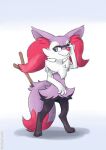  absurd_res ambiguous_gender anthro biped black_body blue_eyes braixen eyewear fur generation_6_pokemon glasses hi_res nintendo pokemon pokemon_(species) purple_body purple_fur red_body red_fur sealer4258 shadow simple_background solo white_background white_body white_fur 