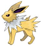  2004 3_toes alpha_channel ambiguous_gender digitigrade eeveelution feet feral fur generation_1_pokemon glistening glistening_eyes head_tuft hi_res jolteon ken_sugimori mammal mane nintendo pokemon pokemon_(species) purple_eyes quadruped shaded simple_background simple_shading solo standing toes transparent_background tuft white_body white_fur yellow_body yellow_fur 